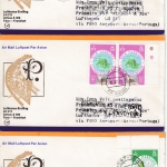 Neue Hebriden - 6 Luftpostbriefe/Zuleitungen LH-Erstflug Faro-Frankfurt 1979