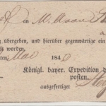 Bayern - Erlangen 1840, Briefpost-Aufgabeschein m. Ortsvordruck