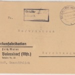 All.Bes. - Baiersdorf 11.10.45, Gebühr bezahlt Ra2 a. Karte n. Berchtesgaden