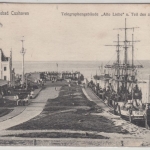 Niedersachsen - Cuxhaven, Telegraphengebäude u. alter Hafen, sw-AK gelaufen 1906