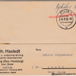All.Bes. - Stade 6.7.45, Gebühr bezahlt, Karte n. Assel