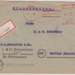 All.Bes. - Gummersbach 1948, 84 Pfg. AFS "L&C Steinmüller", Einschreibebrief n.