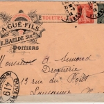 Frankreich - Poitiers 1918, dek. illustr. Firmenkuvert/Zensurbrief i.d. SCHWEIZ
