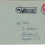 BRD - (17b) Oberwangen ü. Bonndorf, Landpost-Ra2 a. Brief n. München 1958