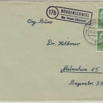 BRD - (17b) Nöggenschwiel ü. Tiengen, Landpost-Ra2 a. Brief n. München 1959