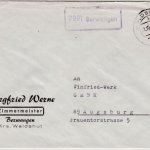 BRD - 77891 Berwangen, Poststelle I Ra1 a. Brief n. Augsburg 1962