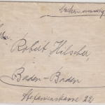 DR-Infla - Lottstetten 1923, kl. K1 a. Brief m. Massenfrankatur n. Baden-Baden