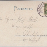 Bayern - Neu-Ulm, farb. Passepartout-Prägekarte Friedenskaserne, gelaufen 1903