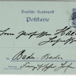 DR - 2 Pfg. K/A, GA-Karte m. priv. Zudruck, Ortskarte Baden-Baden 1901