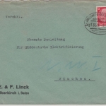 DR - Bahnpost Appenweier - Bad Griesbach Zug 1359 Brief Oberkirch - München 1934