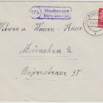 BRD - (17b) Neuhausen ü. Engen, Landpost-Ra2 a. Brief n. München 1959