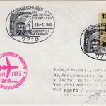 BRD - Donaueschingen 150 J. Dt. Eisenbahn, SST a. Lupo-Brief/Zuleitung TAP 1985