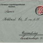 DR-Infla - 5 Mio. Korbdeckel/Perfin "MSK", Brief Konstanz - Regensburg 16.10.23