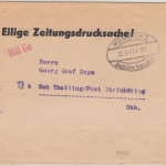 All.Bes. - Konstanz 22.5.47 Gebühr bezahlt "008Ga", Zeitungsstreifband n.