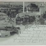 Baden-Württemberg - Konstanz, Mondschein-Mehrbildlitho, gelaufen/Irrläufer 1900
