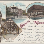 Baden-Württemberg - Konstanz farb. Mehrbildlitho (Inselhotel etc.) gelaufen 1899