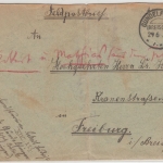 DR - Gundelfingen (Breisgau) 1915, KOS a. Feldpostbrief n. Freiburg, mit Inhalt