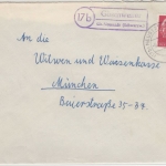BRD - (17b) Göschweiler ü. Neustadt, Landpost-Ra2 a. Brief n. München 1958