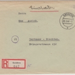 All.Bes. - Kandern 1946, Einschreibebrief/bar frankiert n. Dortmund