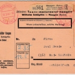 DR - Lörrach 1 Bezahlt, Paketkarte/Selbstbucher (Textilmanufaktur Haagen) 1944