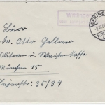 BRD - Wittlingen ü. Efringen-Kirchen, Landpost-Ra2 a. Brief n. München 1958