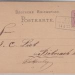 DR - Zell im Wiesenthale 1877, Ra3 a. 5 PfgE, GA-karte n. Biberach