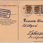 FZ/Allg. - (17a) Hartschwand ü. Albbruck, Landpost-Ra2 a. 6 Pfg. GA-Karte+Zusatz