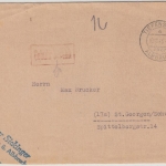 All.Bes. - Tiefenstein ü. Albbruck 10.12.45, Poststelle I, Gebühr bezahlt Brief