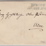Württemberg - Mengen 1846, blauer L2 a. portofr. Postsache n. Ulm, ohne Inhalt
