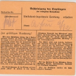 DR - Zeitz 2 1942, Gebühr bezahlt, Paketkarte/Selbstbucher (Rusteberg) n.