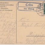 DR - Collm ü. Oschatz, Landpost-Ra2 a. Karte n. Leipzig 1936