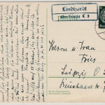 DR - Lindhardt ü. Leipzig C2, Landpost-Ra2 a. Karte n. Leipzig 1938