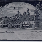 Bayern - Rosenheim, "Gruss aus"-Silberkarte, gelaufen 1900