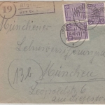 SBZ - (19) Algenstedt ü. Gardelegen, Landpost-Ra2 a. Brief n. München 1946