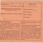 DR - 100 Pfg. Korbdeckel, Nachnahme-Paketkarte Westerstede - Thum 1930