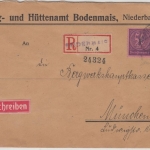 DR-Infla - 3x50+30x1 M. Ziffer, Dienst-Einschreibebrief Bodenmais - München 1923
