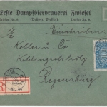 DR-Infla - 2000 M. Queroval, Einschreibebrief Zwiesel - Regensburg 17.8.23