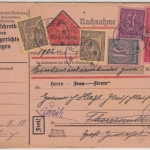 DR-Infla - 2x100 M. Ziffer u.a., Dienst-Nachnahmekarte, Reserve-K2 Regen 20.7.22