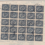 DR-Infla - 2 M. Ziffer 25er-Block Dienstbrief (Notkuvert) Bodenmais - Regen 1923