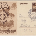 DR - 6 Pfg. Sonder-GA-Karte Reichswettkämpfe, Zwiesel (Handwerbestpl.) 1938 n.