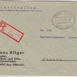 All.Bes. - Zwiesel 15.10.45 Gebühr bezahlt/Tagesstpl. Einschreibebrief n. Passau