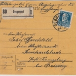 Bayern - 20 Pfg. Ludwig, Soldaten-Paketkarte Deggendorf - Freising 1917