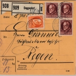 Bayern - 3x50+30 Pfg. Ludwig, Paketkarte/2 Pakete Deggendorf - Regen 1919