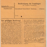 DR - Lalling 1943, nachv. bayer. K2 a. Paketkarte n. Obertraubling