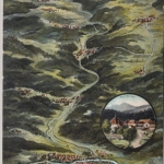 Bayern - Zwiesel - Grafenau Bahnlinie, farb. Vogelperspektive-AK, ca. 1910