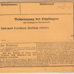 DR - 100+20+10 Pfg. Korbdeckel, Paketkarte Schmerbach - Hamburg 1924