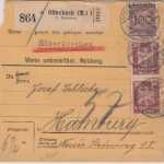 DR - 100 Pfg. Korbdeckel/Perfin "DH" u.a., Paketkarte/Selbstbucher Offenbach n.