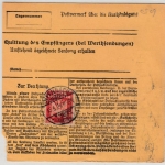 DR - 100 Pfg. Korbdeckel/Perfin "DH" u.a., Paketkarte/Selbstbucher Offenbach n.