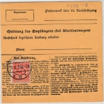 DR - 3x50 Pfg. Korbdeckel, Einschreibe-Paketkarte Glauchau 2 - Hamburg 1924