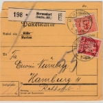 DR - Hermsdorf (Thüring.) 27.5.24, KOS a. Paketkarte n. Hamburg